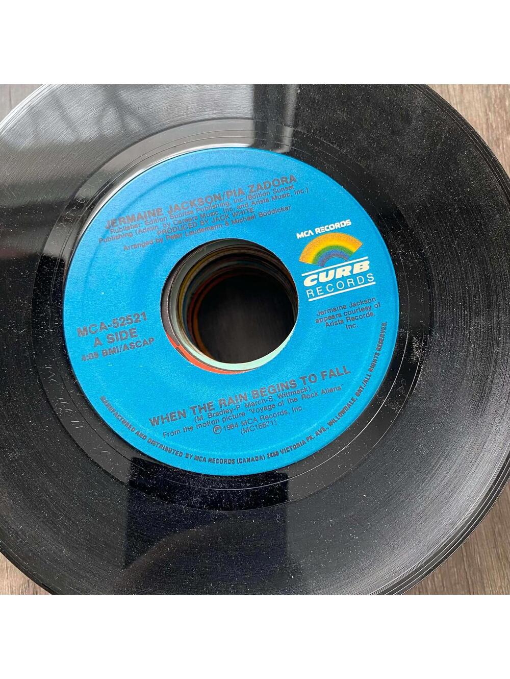 Jermaine Jackson / Pia Zadora – When The Rain Begins To Fall 45rpm VG | R52